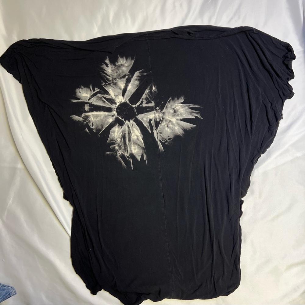 Woman's Black And White Tie Die Casual Dress or Swim Cover up Jersey Easy Pack